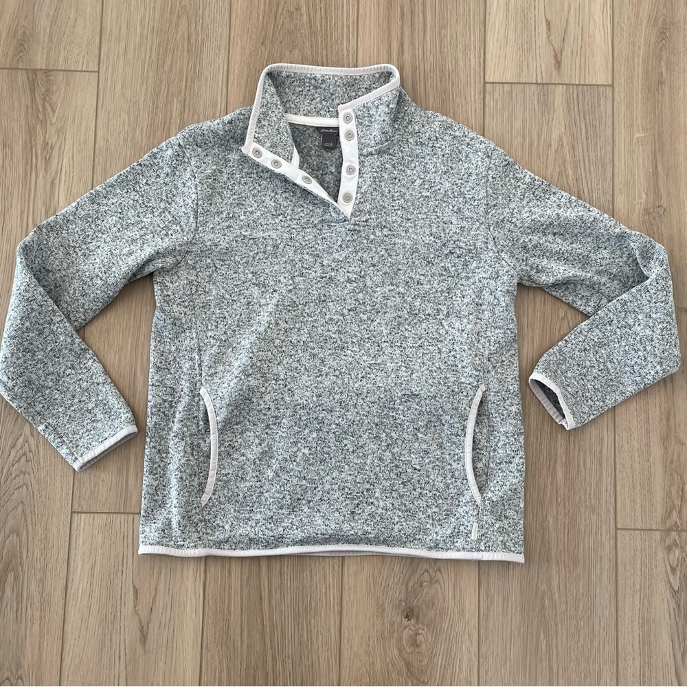 Cozy Gray Button-Up Pullover